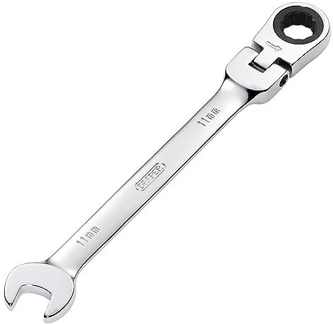 Draper 52012 Hi-Torq Metric Flexible Head Ratcheting Combination Spanner, 11mm
