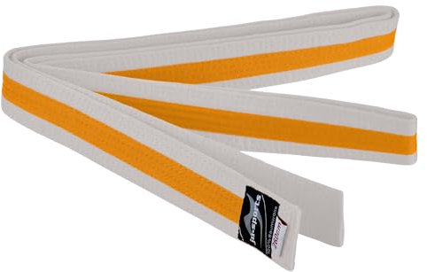 Ju-Sports Budogürtel - weiß/gelb/weiß, Baumwolle I Kampfsport Gürtel Für Budo-Sportarten, Judo, Karate uvm. I Ca. 4 cm breiter Martial Arts Gürtel I 220 cm