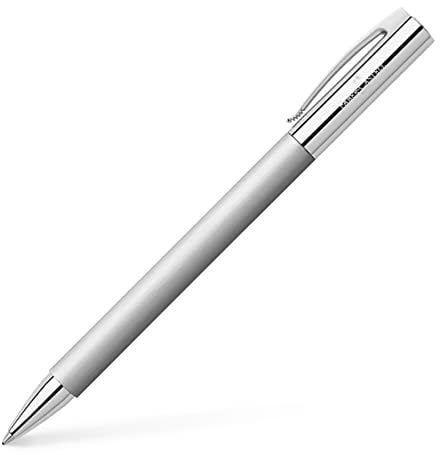 Faber-Castell 148152 - Drehkugelschreiber AMBITION Edelstahl, Mine B, inklusive Geschenkverpackung, silber