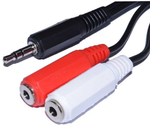 kenable 3.5mm Stereo Jack Plug to Twin 3.5mm Mono Sockets Audio Cable 2m [2 metres]