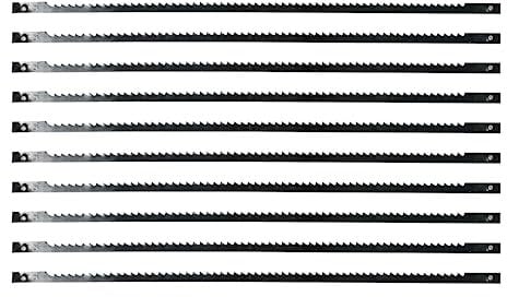 Dapetz ® 80Pcs Scroll Saw Blades Set, 10/14/21/24 Teeth Carbon Steel Coping Saw Blade, Pinned Scroll Saw Blade, for Sawing Wood, Plastic, Foam, Soft Metals, 10 Pieces of Each Size 130mm Long