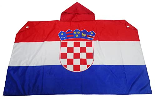 AZ FLAG - Umhangflagge Kroatien - 150x90 cm - Kroatische Cape Fahne 100% Polyester mit Messing-Ösen - 110g