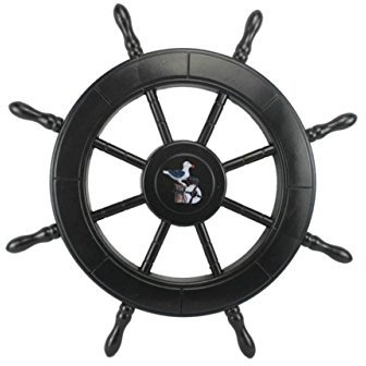 Hampton Nautisches Piraten Deko Schiff Rad mit Möve, 61 cm schwarz