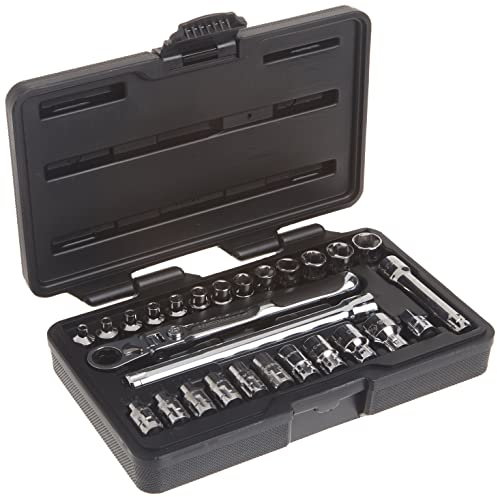 GEARWRENCH 27 Pc. 1/4 Drive 6 Pt. Pass-Thru Mechanics Tool Set, Standard SAE/Metric - 891427