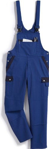 BP Profil 1844-720-113 Latzhose - Stretch Hosenträger - Verstellbarer Bund - Taschen für Knieschoner - 65% Polyester, 35% Baumwolle - Normale Passform - Größe: 44 - Farbe: königsblau/dunkelblau