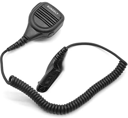 SUNDELY® Waterproof Microphone for Motorola Radio DP3400 DP3600 DP4400 DP4600 DP4601e DP4800 MTP6650 Walkie Talkie Heavy Duty Hand Held Shoulder Lapel Mic with 3.5mm Headphone Port & Rotating Clip