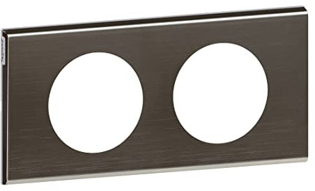 LEGRAND - Plaque Céliane - Plaque de Finition pour Prises et Interrupteurs Céliane - 2 Postes - Black Nickel