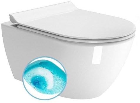 GSI Pura Swirlflush 55 Wandhängend WC 881511 mit Sitz, Weiß
