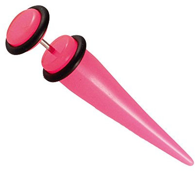 CHICNET Acryl Fake Piercing Expander Pink Dehnungsstab Straight Dehnstab