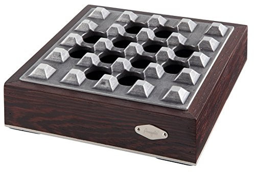 Lifestyle-Ambiente Zigarrenascher Metall, Braun/Chrom, 4er windgeschützt inkl Tastingbogen