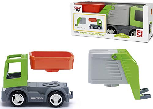 Multigo LKW-Set 2in1 Müllwagen Pritsche Straßenreinigung Fahrzeug Lastwagen +2J