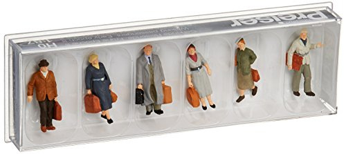 Preiser 10582 Walking Passengers with Luggage Early Era III Package(6) HO Model Figure