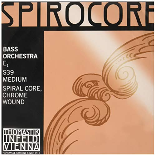 Thomastik single string for double bass 4/4 Spirocore - E-string spiral core, chrome wound, orchestral tuning, medium