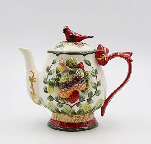 Cosmos Gifts - Tetera cardenal de Navidad, 26 onzas