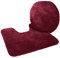 Kinzler J-10052/13 Mikrofaser Bademattenset 2-teilig = WC-Deckelbezug 47x50 cm + Vorleger mit Ausschnitt 50x55 cm, bordeaux