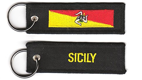 FLAGGENMAE Schlüsselanhänger Sizilien Anhänger Fahne Flagge