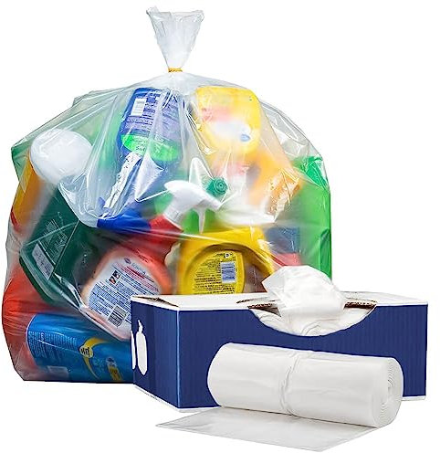 Plasticplace Sacs poubelle transparents de 55 gallons, 38 x 58, 100/boîte, 1,2 mil