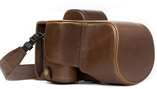 MegaGear Etui Souple en Cuir pour, Housse pour Sony Alpha A7 II, A7R II, et A7S II Appareil Photo Numérique et Objectifs (Marron Foncé)