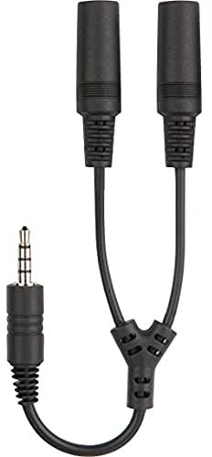 Speedlink SPLITZ Headset Splitter - Anschluss für zwei Kopfhörer, für Smartphones und Tablets, Mikrofonbetrieb möglich, schwarz