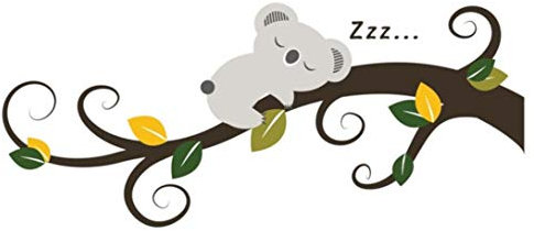 Walplus 58x55 cm Mural Autocollants Couchage Koala et Branche Arbre Amovible Auto-Adhésif Art Stickers Vinyle Maison Décoration DIY Salon Chambre Bureau Décor Peint Enfants Cadeau, Multicolore