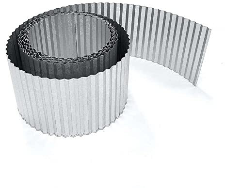 Lacewing Pack of 1 Rust Proof Galvanised Garden Lawn Steel Edging Corrugated Roll to Reduce Edge Weed Transfer 5m