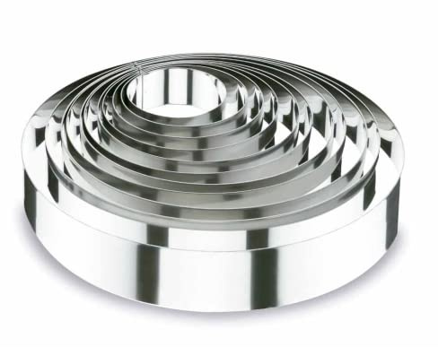 LACOR 68424 Kuchen/Ausstechformer, rund 24 x 4 cm | Aus lebensmittelechtem Edelstahl gefertigt; hohe Korrosionsbeständigkeit und Haltbarkeit im täglichen Gebrauch
