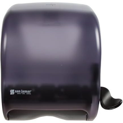 San Jamar Classic Element Paper Towel Dispenser Wall-Mounted Commercial Roll Dispenser, Fits All Core Sizes with Lever for Bathroom, Kitchens, and Restaurants, Plastic, Universal Paper, Black Pearl