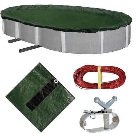 Blue Wave Silver 12-Year 15-ft x 30-ft Oval Above Ground Pool Winter Cover