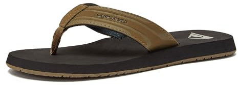 Quiksilver Men's Monkey Wrench 3 Point Flip Flop Athletic Sandal, Tan/Solid, 8 UK