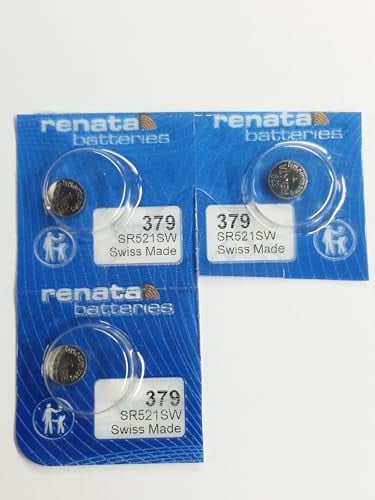 Pile de montre de Renata Renata fait-Swiss 379 ou SR521SW OR AG0 1.5V (3 x 379 ou SR 521 SW)