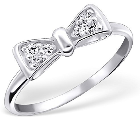 EYS JEWELRY Damen-Ring Schleife 925 Sterling Silber Zirkonia 57 (18.1) kristall-weiß