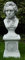 Deko Garten Figur Statue Büste Ludwig Van Beethoven auf klassischer Säule als Satz Skulptur aus Beton Gesamthöhe 69 cm