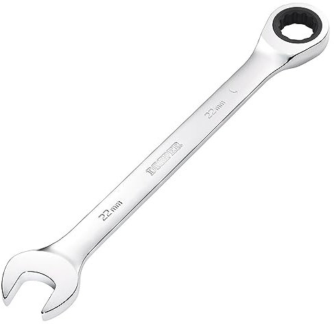 Draper 31022 Hi-Torq Metric Ratcheting Combination Spanner, 22mm
