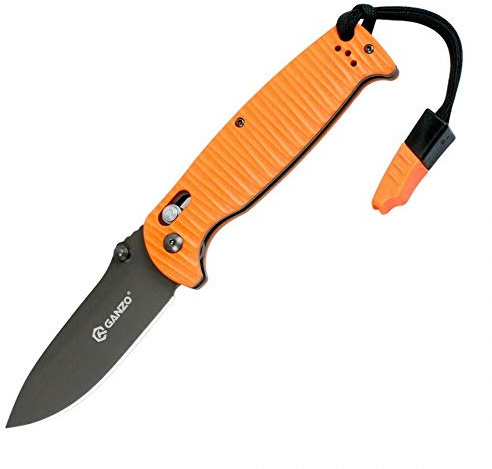 Ganzo Messer G7413P Grifffarbe: Orange - Klingenlänge: 8,9 cm - Verschlussart: G-Lock - Klingenstahl: 440C rostfreier Edelstahl (58-60 HRC)