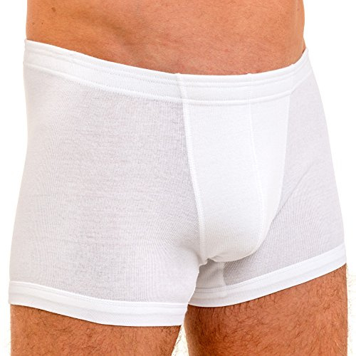 HERMKO 3901 Herren Pant aus 100% Bio-Baumwolle mit elastischem Börtchen, Größe:D 7 = EU XL, Farbe:weiß
