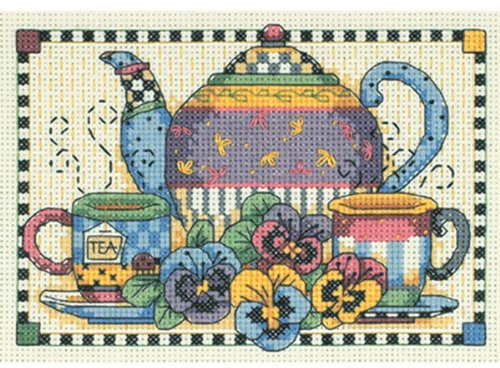 Dimensions Teatime Pansies, Fabric, Various