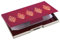 Sigel VZ156 Visitenkarten-Etui Diamond, bordeaux/rot/apricot, mit 10 Kristallsteinen, Metall, für bis zu 20 Karten (max. 90x55 mm), 1 ST