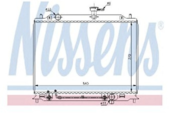 NISSENS Kühler Motorkühlung Kühler Wasserkühler Motorkühler Netzbreite 538mm Netzlänge 370mm Netztiefe 26mm 67504