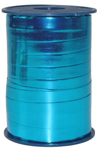 Präsent C.E. Pattberg Mexico Geschenkband metallic türkis, 250 m Ringelband zum Einpacken von Geschenken, 10 mm Breite, Zubehör zum Dekorieren & Basteln, Dekoband, Anlass
