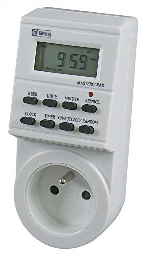 EMOS Digitaler Timer 24h Digitalschaltsteckdose TS-EF1 - 3680 W, 8 Programme, 8 Schaltzeiten pro Tag