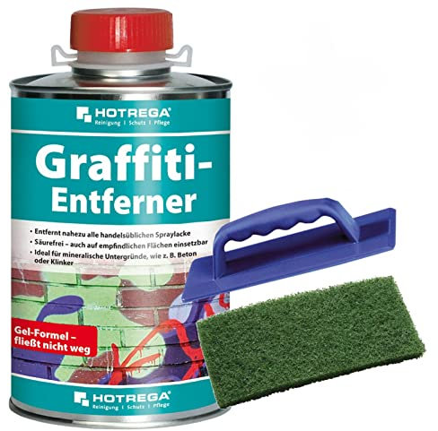HOTREGA Graffiti Entferner 1 L SET + Handpadhalter + Handpad grün 11 x 25 cm