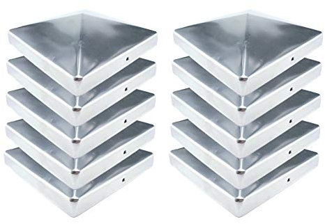 Gartenwelt Riegelsberger Premium Pfostenkappe 161x161 mm aus Edelstahl für Pfosten 16x16 cm Pyramide Zaunkappe Abdeckkappe 10 Stück inkl. Schrauben