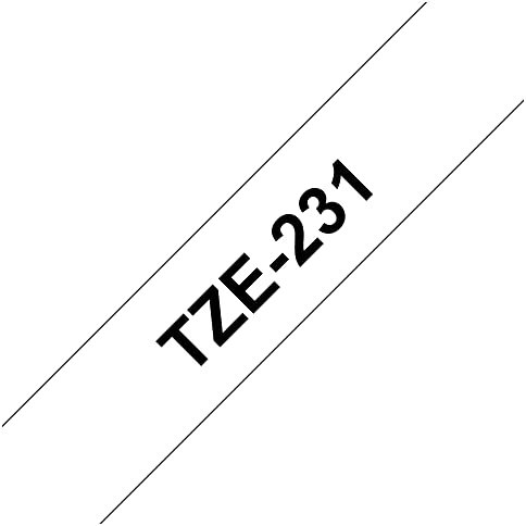Brother Schriftband TZe-231 (lam.) Schwarz auf Weiß BxL 12mm x 8m