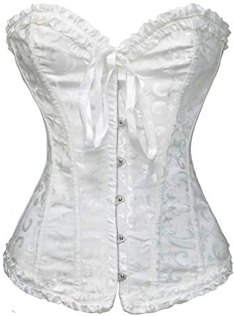 Bslingerie® Womens Brocade Overbust Bustier Corset