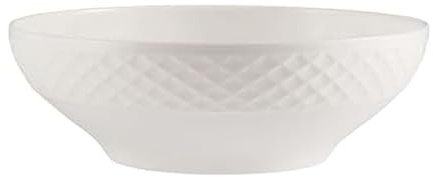 Mikasa Trellis White Bone China Lightweight Chip Resistant Vegetable Serving Bowl White