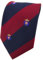 TigerTie Designer Krawatte in rot weinrot dunkelblau gestreift mit Wappenmuster