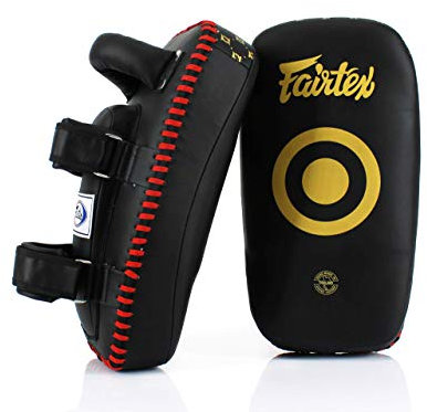 Fairtex KPLC5 Gebogene MMA Muay schlagpolster zum Schlagen, Blockieren| Leichte & stoßdämpfende Box-Mitts | Extra Polsterung für Sparring im Kickboxen (Standard-Schwarz)