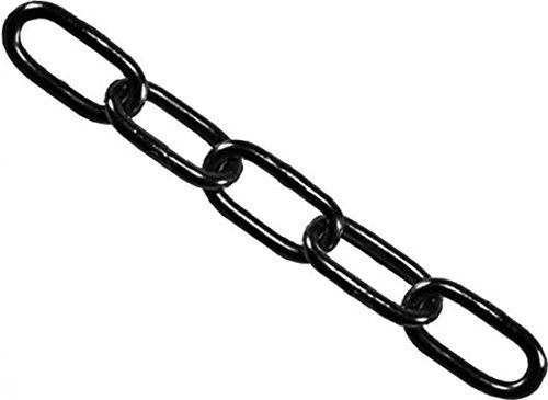 Faithfull Schwarz lackierte Stahlkette – Geschweißte, korrosionsbeständige Gliederkette aus Baustahl – 2,5 Meter Länge, 3 mm Durchmesser, 80 kg Tragkraft