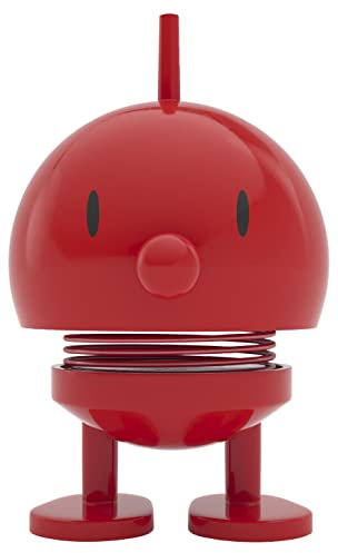 Hoptimist Bumble Wackelfigur & Glücksbringer, Skandinavische Deko Figuren für Wohnzimmer, Schreibtisch, Büro, Bürodeko & Lustige Kleine Geschenke, 4,5 x 5,8 x 7,6 cm, Small, Rot