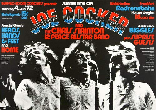 Joe Cocker - Summer In The City, Frankfurt 1972 » Konzertplakat/Premium Poster | Live Konzert Veranstaltung | DIN A1 «